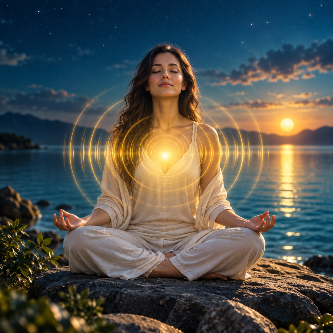 528 Hz emotional reset meditation with golden frequency waves
